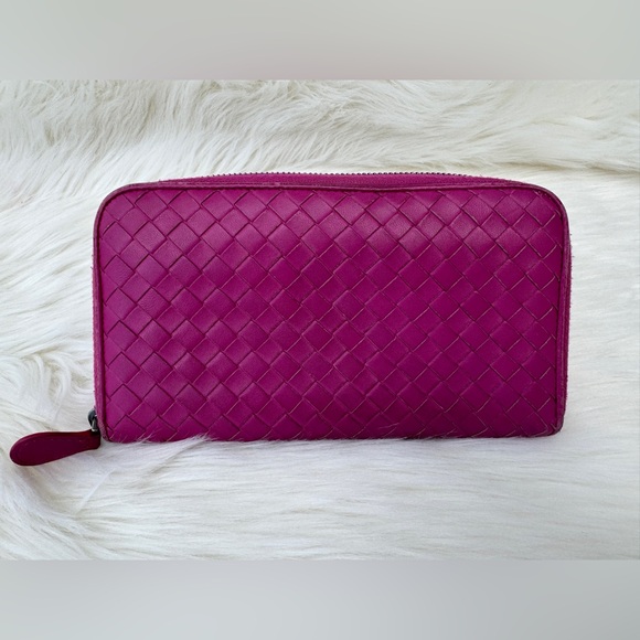 Bottega Veneta Intrecciato Orchid Purple Zip Wallet - Picture 1 of 15